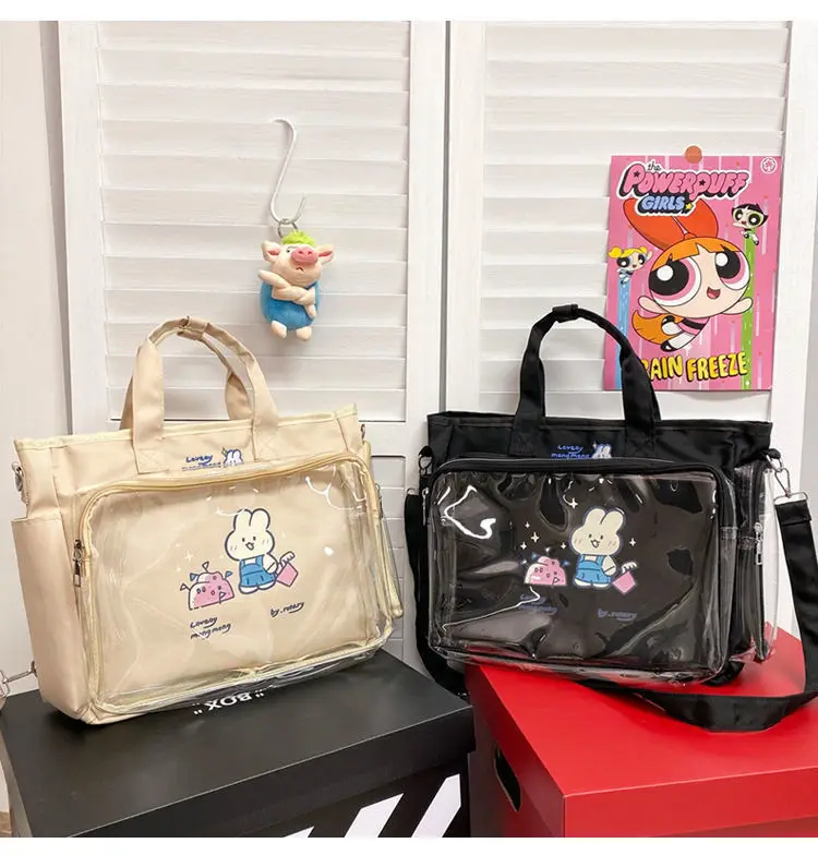 Transparent bag ita bag bolsos cruzados Japanese Cute Big Bag Female Bag New Student Shoulder Cross Body Hand Bag tote bag