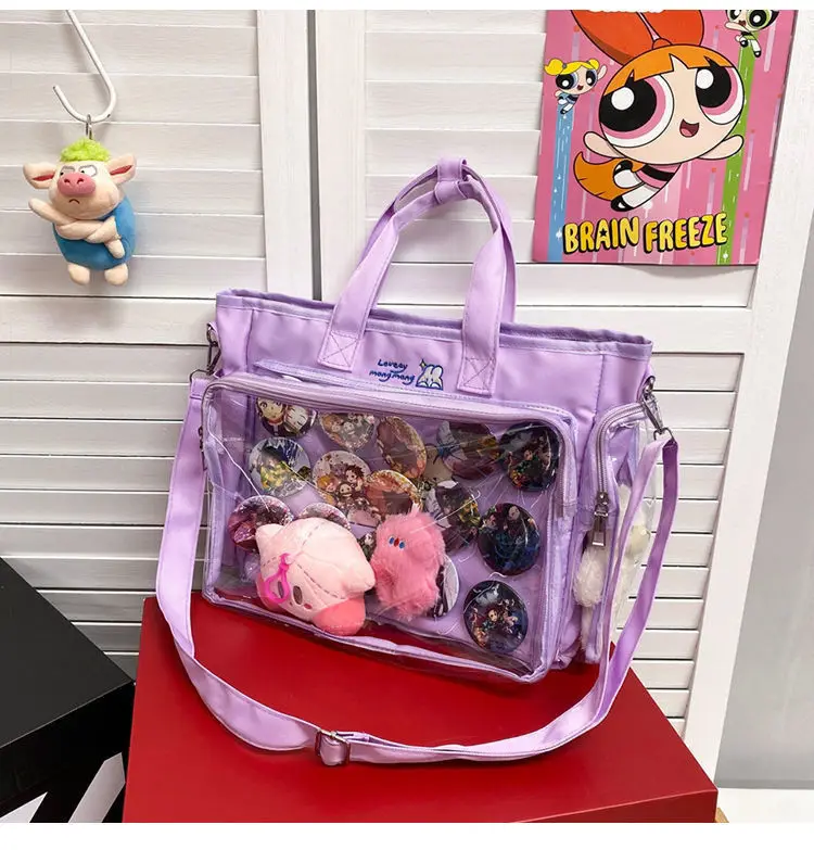 Transparent bag ita bag bolsos cruzados Japanese Cute Big Bag Female Bag New Student Shoulder Cross Body Hand Bag tote bag