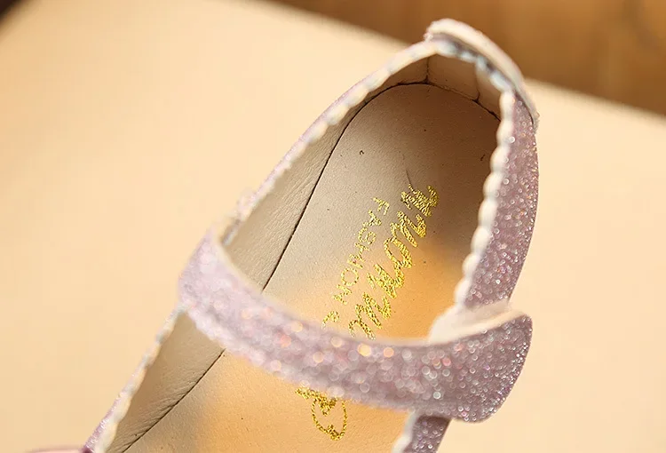Girls Leather Shoes for Toddlers Kids Big Children Flats Glitter with Bow-knot Princess Sweet Bling Dress Shoes for Dance Party