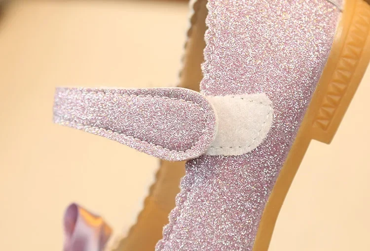 Girls Leather Shoes for Toddlers Kids Big Children Flats Glitter with Bow-knot Princess Sweet Bling Dress Shoes for Dance Party