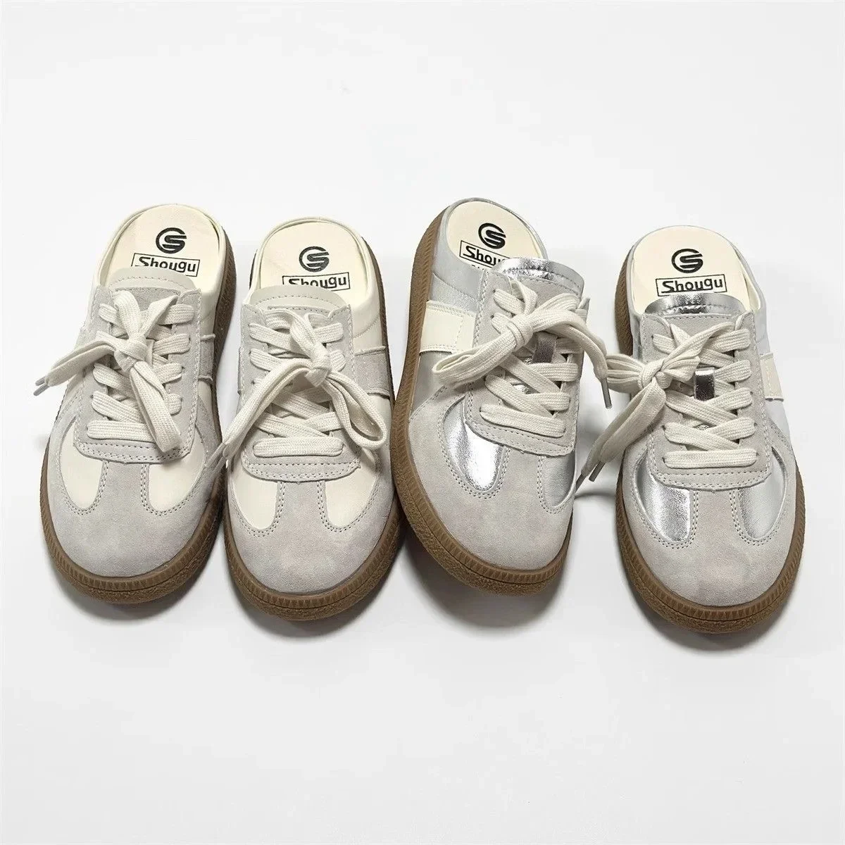 Women Mules Shoes Slip-On Round Toe Loafers Walking Sneakers Lazy Clogs Platform Summer Slip On Creeper Baotou Half Slippers