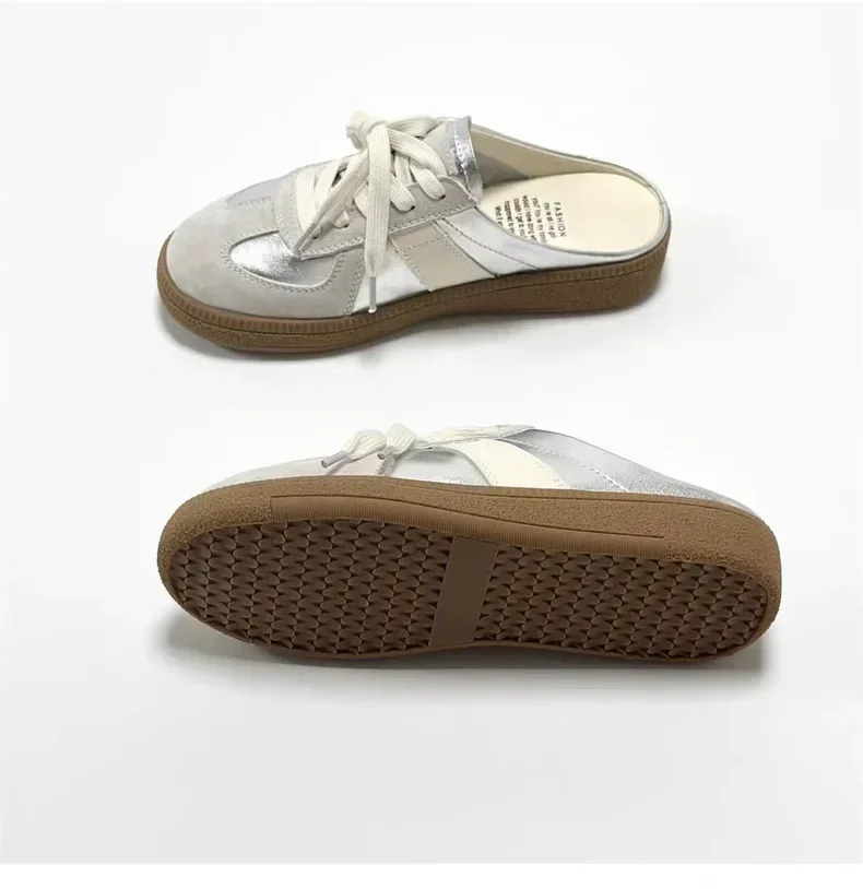 Women Mules Shoes Slip-On Round Toe Loafers Walking Sneakers Lazy Clogs Platform Summer Slip On Creeper Baotou Half Slippers