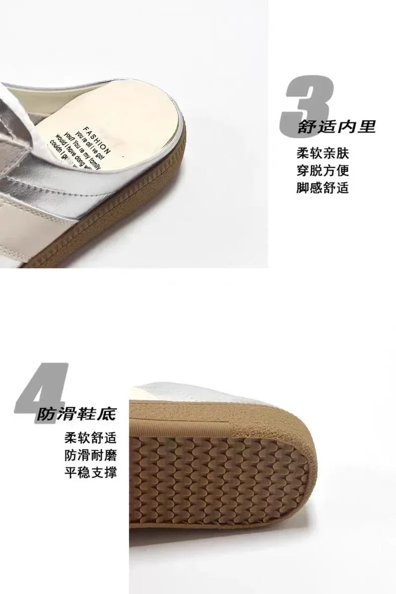 Women Mules Shoes Slip-On Round Toe Loafers Walking Sneakers Lazy Clogs Platform Summer Slip On Creeper Baotou Half Slippers