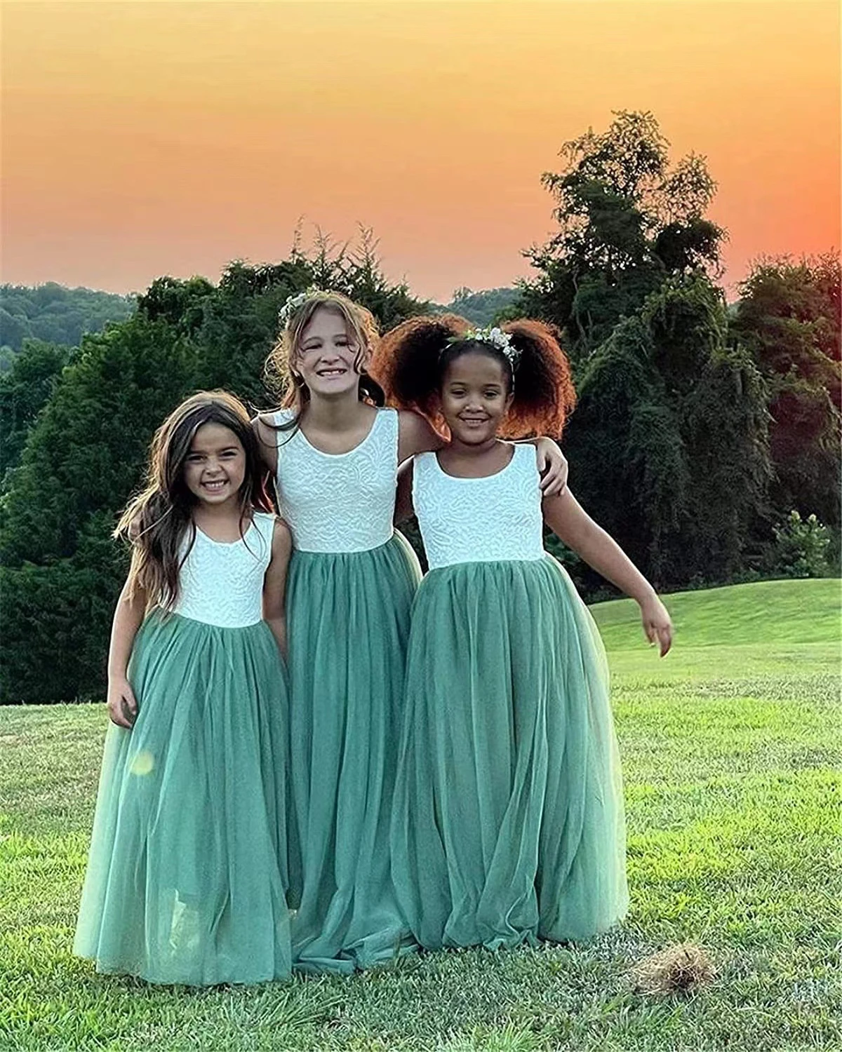 Princess Party Lace Flower Girl Dress Baby Kids Summer Wedding Birthday Dresses Children Clothing 2 4 6 8 10 12 14