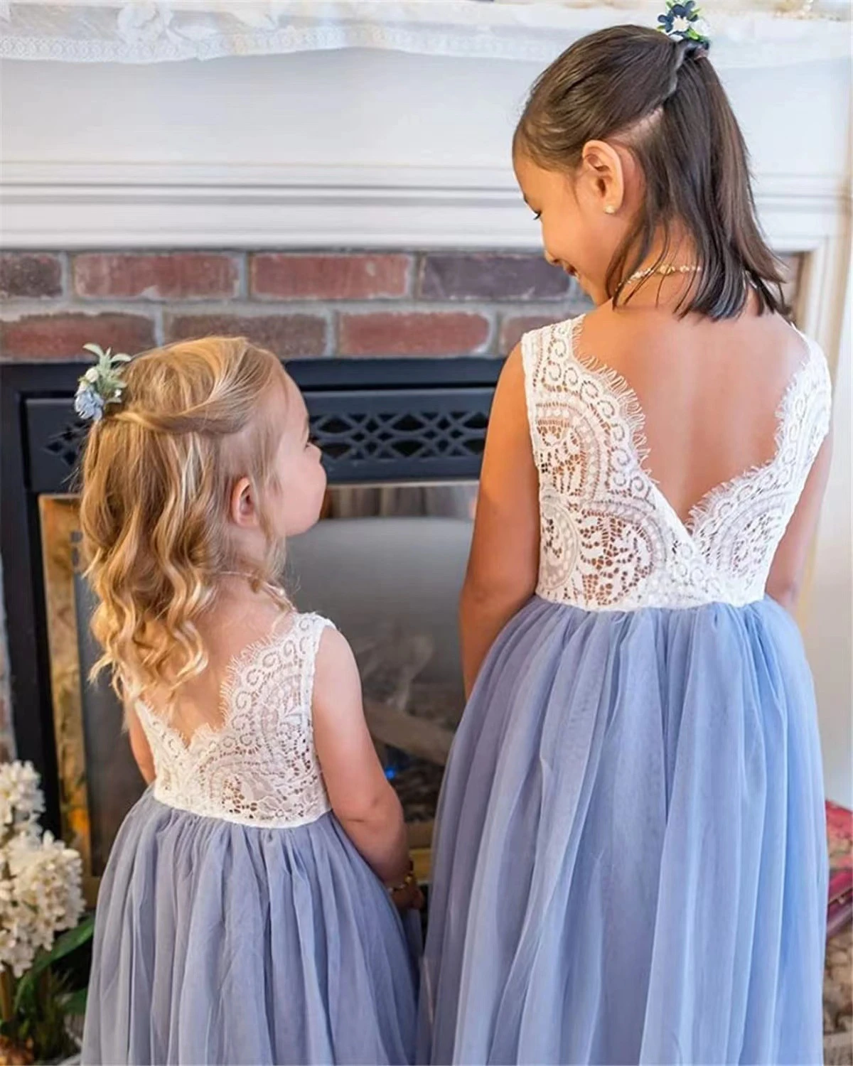 Princess Party Lace Flower Girl Dress Baby Kids Summer Wedding Birthday Dresses Children Clothing 2 4 6 8 10 12 14