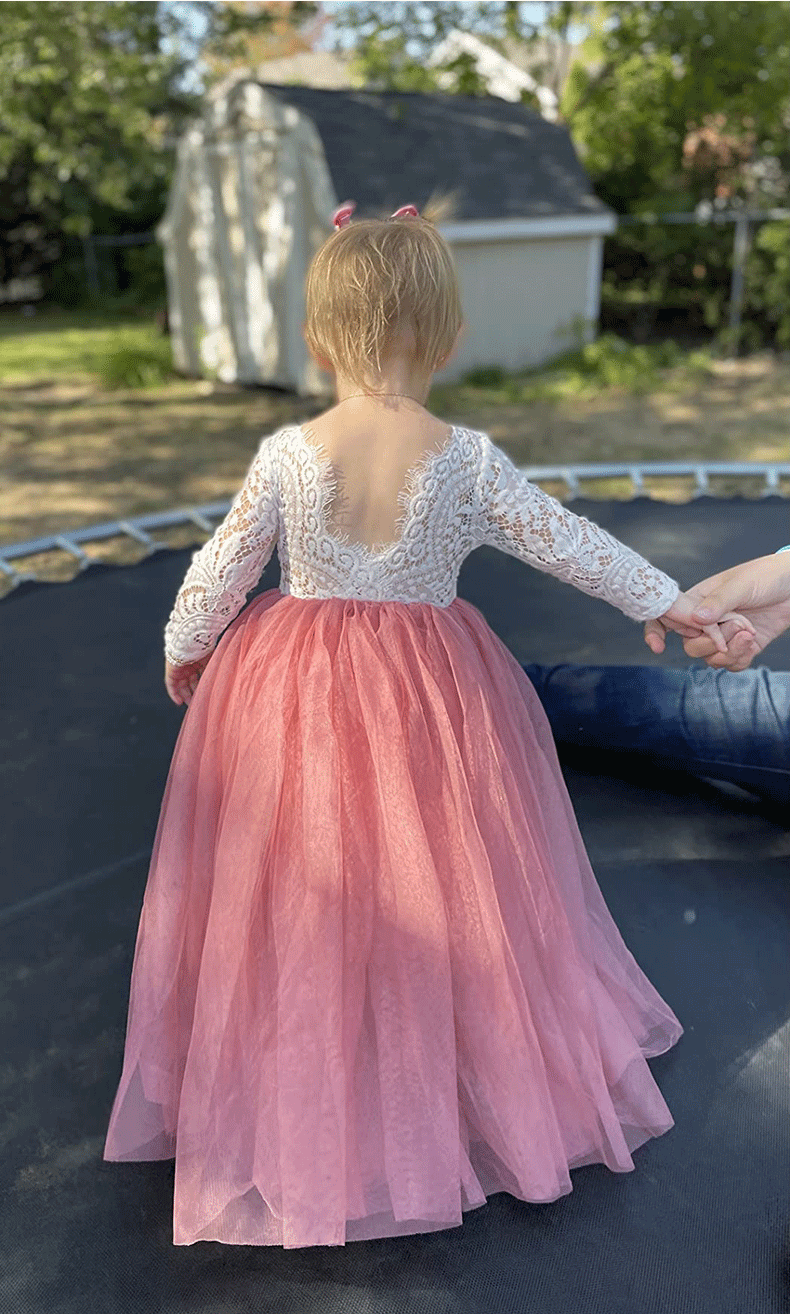 Princess Party Lace Flower Girl Dress Baby Kids Summer Wedding Birthday Dresses Children Clothing 2 4 6 8 10 12 14