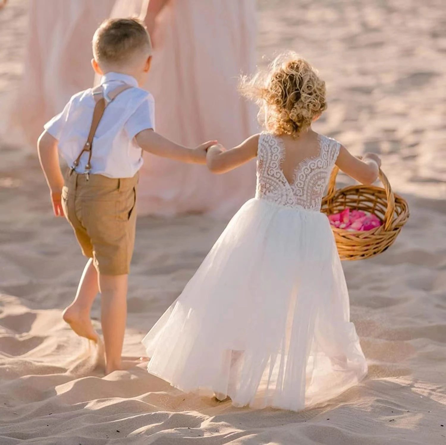 Princess Party Lace Flower Girl Dress Baby Kids Summer Wedding Birthday Dresses Children Clothing 2 4 6 8 10 12 14