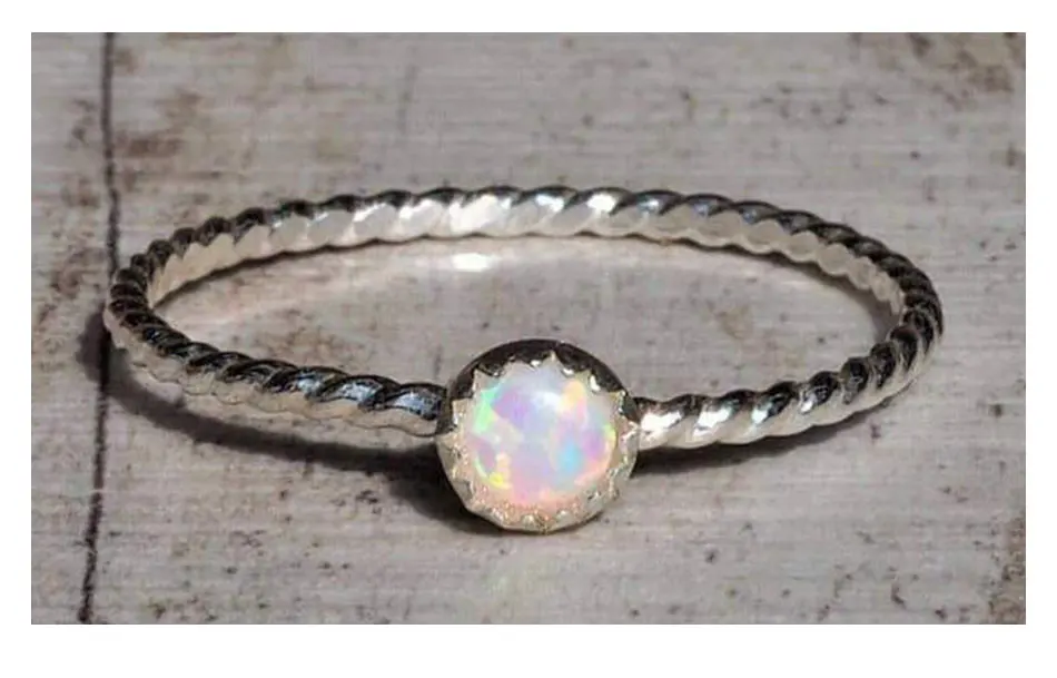 ZDADAN 925 Sterling Silver Opal Ring For Women Wedding Jewelry Party Gift