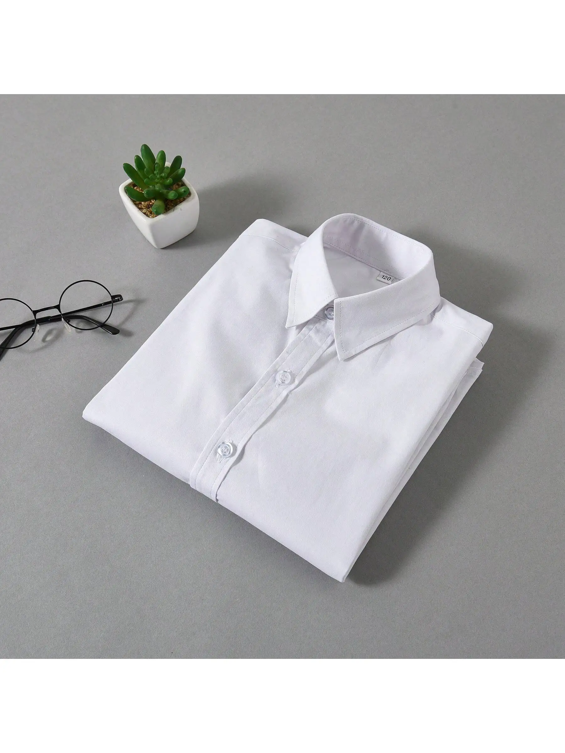 Children Long Sleeve White Shirts School Uniforms