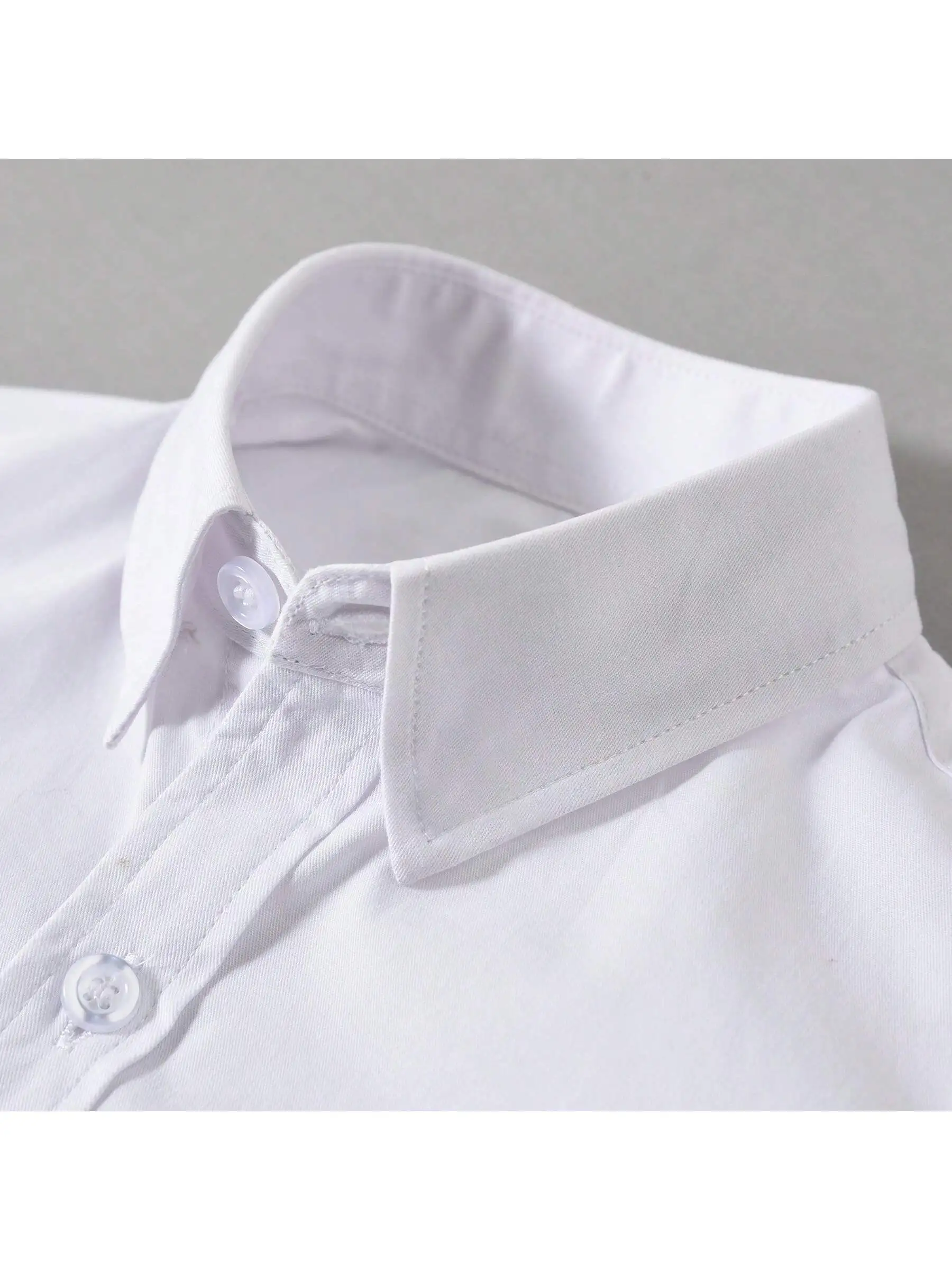 Children Long Sleeve White Shirts School Uniforms