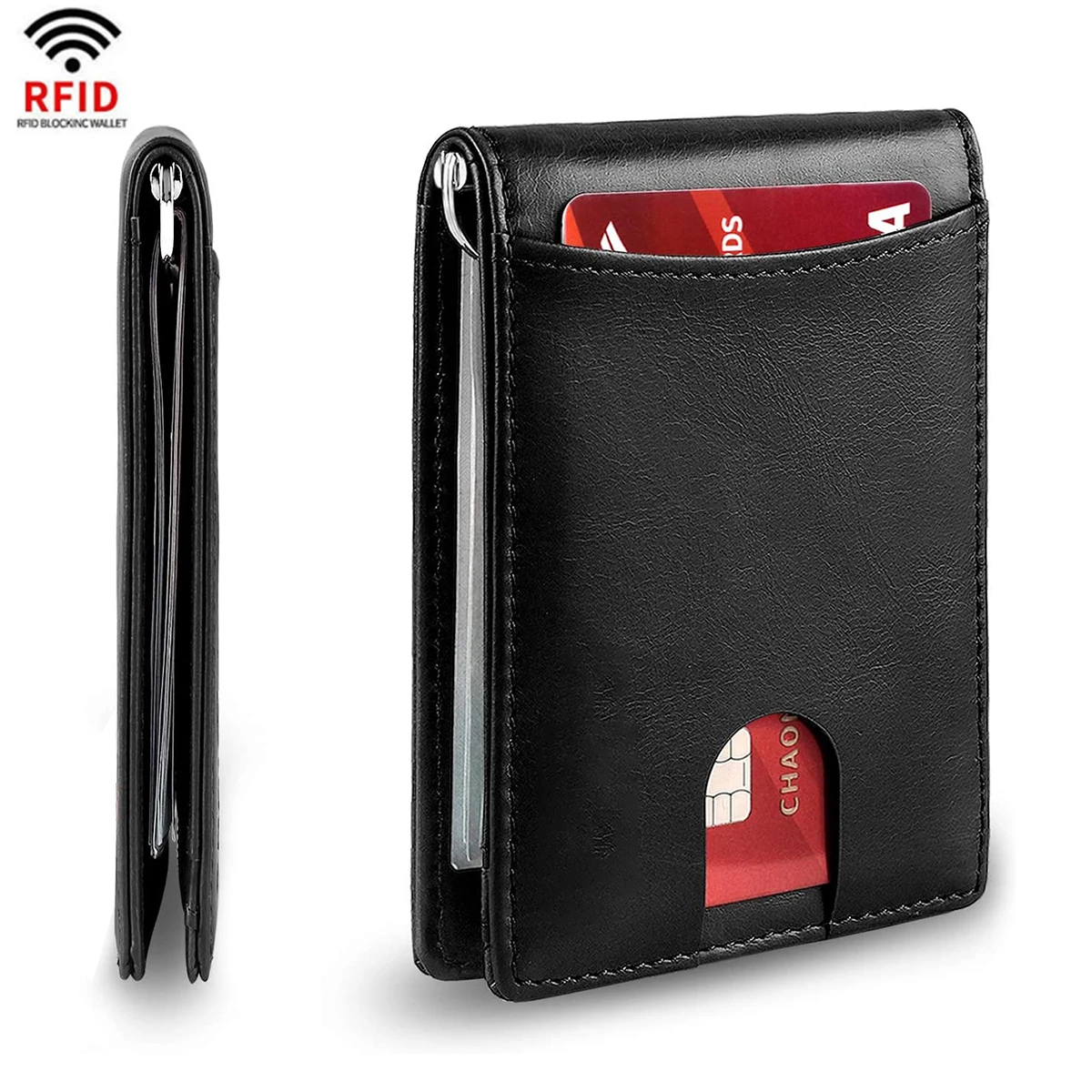 Rfid Carbon Fiber Men Wallets Credit Card Holder Business Money Bag Slim Thin Mini Male Small Short Black Walet Billfold Vallet