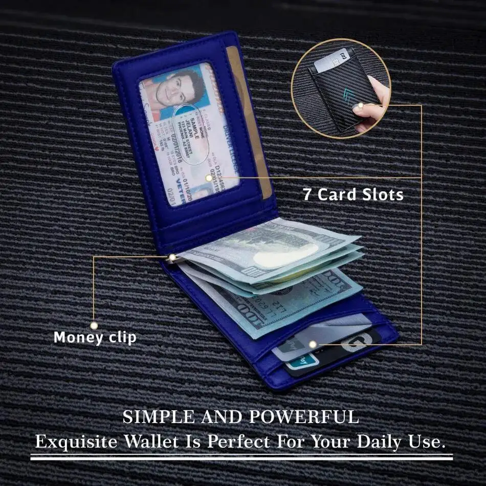 Rfid Carbon Fiber Men Wallets Credit Card Holder Business Money Bag Slim Thin Mini Male Small Short Black Walet Billfold Vallet