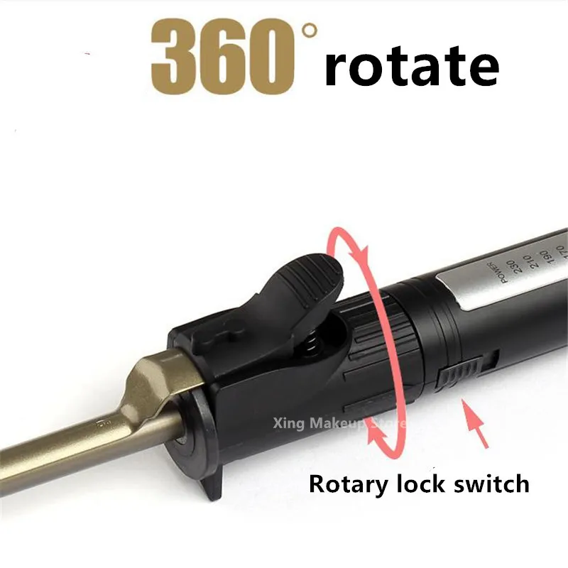 19mm 25mm 32mm Ceramic Hair Curler Automatic Rotating Curling Iron Temperature Display Hair Curler Anti Scalding Professional