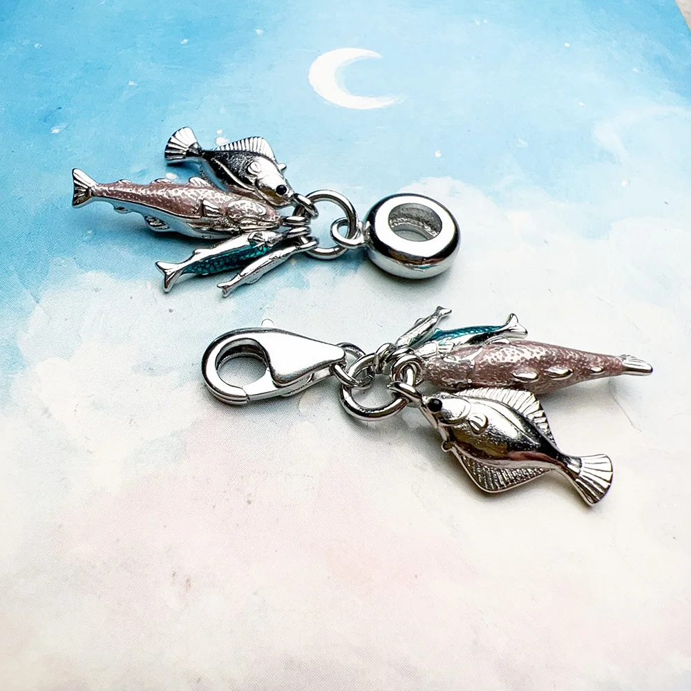 Charm Pendant Fishes Spring Men Women Trendy 925 Sterling Silver Jewelry Accessories Lucky Gift