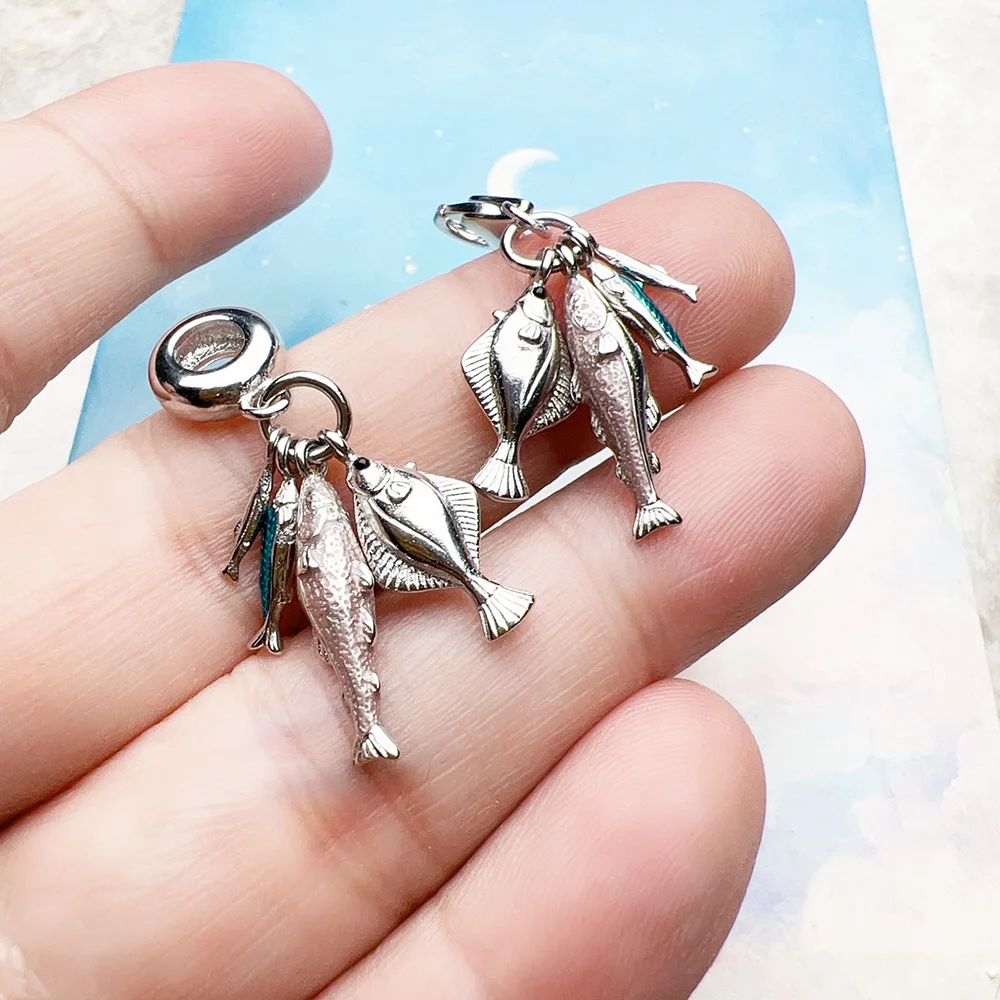 Charm Pendant Fishes Spring Men Women Trendy 925 Sterling Silver Jewelry Accessories Lucky Gift