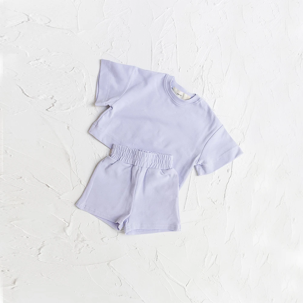 Toddler Baby Boys Clothes Fashion Summer Outfit Sets Short Sleeve Solid Color Tops Shorts 2PCS Casual Kids Clothes Suit