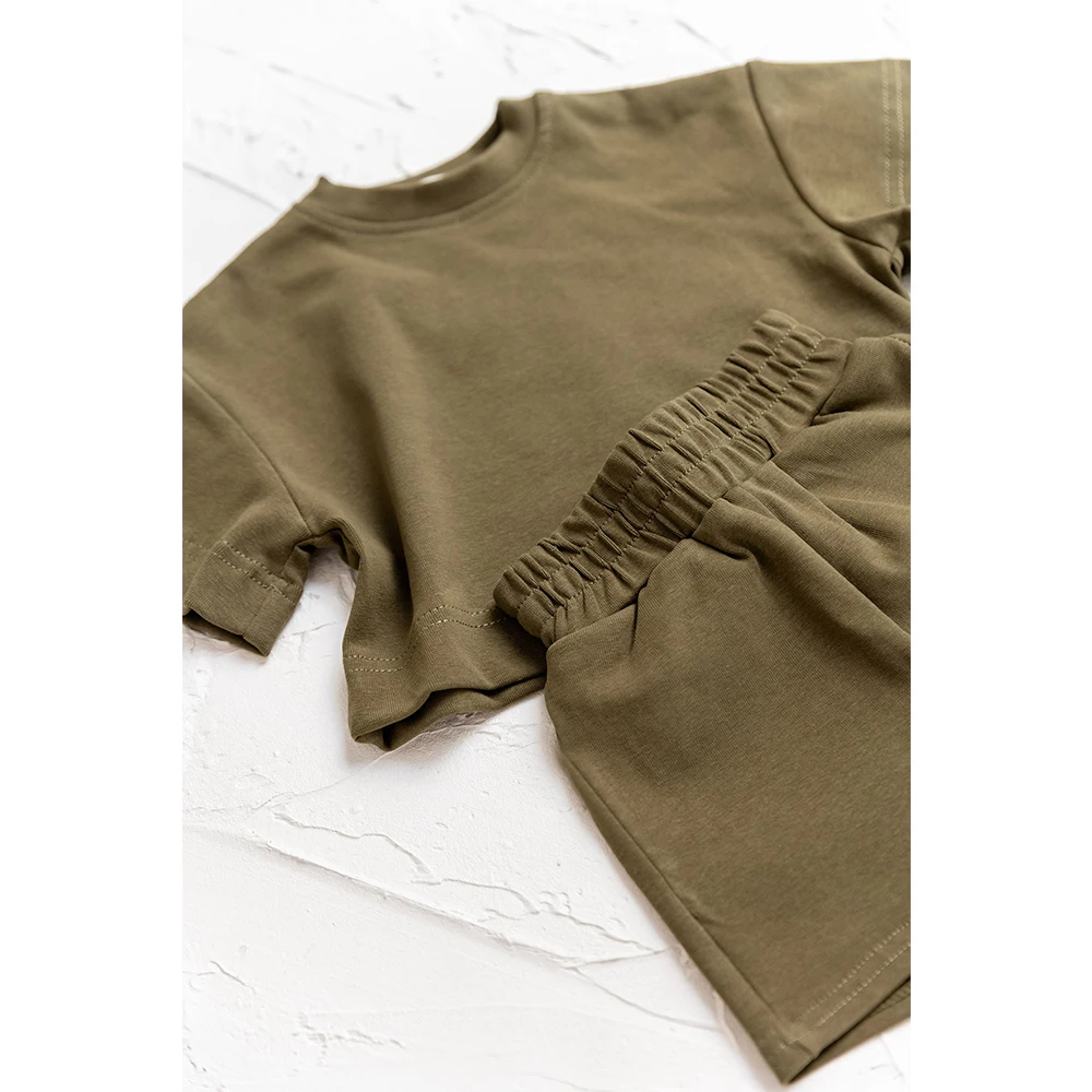Toddler Baby Boys Clothes Fashion Summer Outfit Sets Short Sleeve Solid Color Tops Shorts 2PCS Casual Kids Clothes Suit