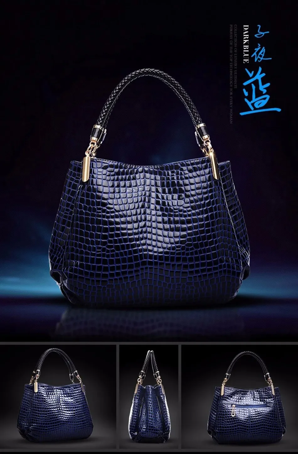 Luxury Ladies Hand Bags Purse Fashion Shoulder Bags Bolsa Sac Crocodile Famous Designer Brand Bags Women Leather Handbags