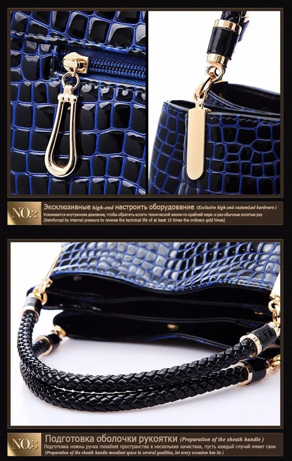 Luxury Ladies Hand Bags Purse Fashion Shoulder Bags Bolsa Sac Crocodile Famous Designer Brand Bags Women Leather Handbags