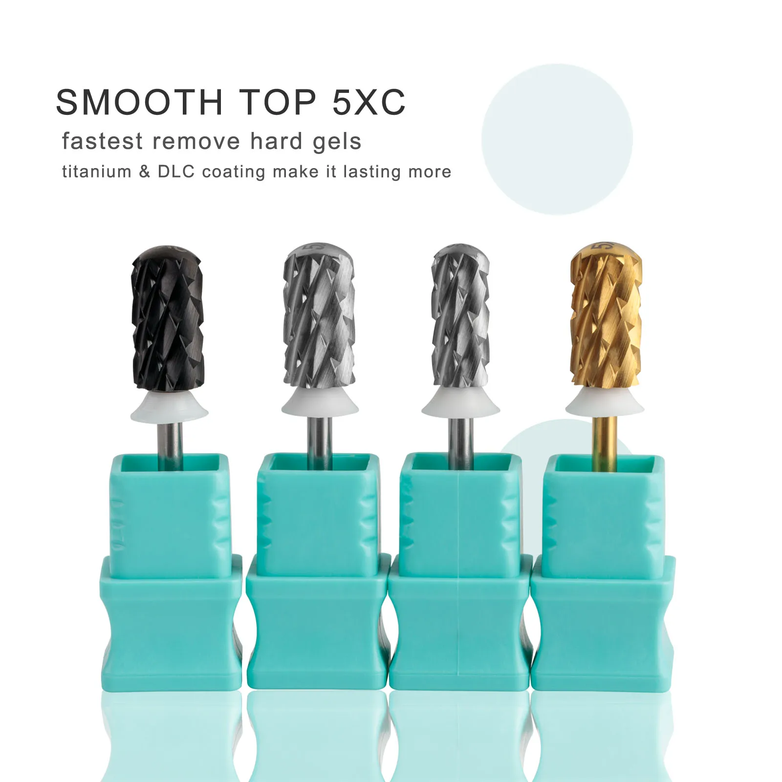 HYTOOS 5XC Safety Barrel Nail Drill Bits 3/32 Smooth Top Carbide Manicure Bit Remove Thick Gel Drills Accessories Supplier