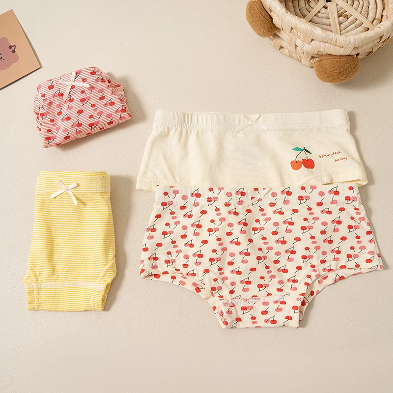 Girls' Briefs Cotton Girls' Underwear Babies in Large Children's Cotton Shorts 4-Pack