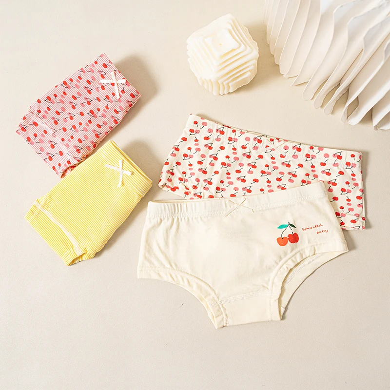 Girls' Briefs Cotton Girls' Underwear Babies in Large Children's Cotton Shorts 4-Pack