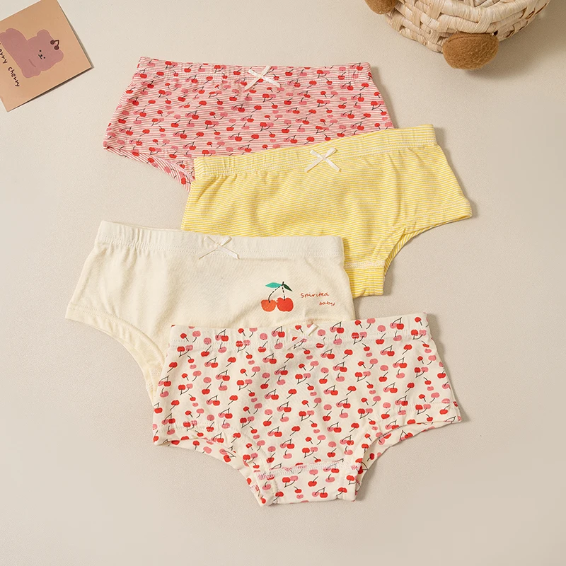 Girls' Briefs Cotton Girls' Underwear Babies in Large Children's Cotton Shorts 4-Pack