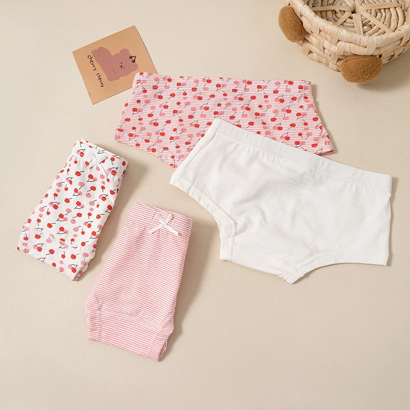 Girls' Briefs Cotton Girls' Underwear Babies in Large Children's Cotton Shorts 4-Pack