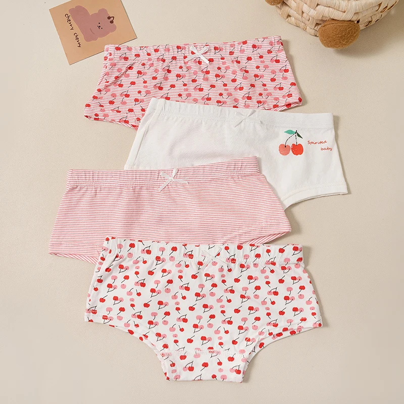 Girls' Briefs Cotton Girls' Underwear Babies in Large Children's Cotton Shorts 4-Pack