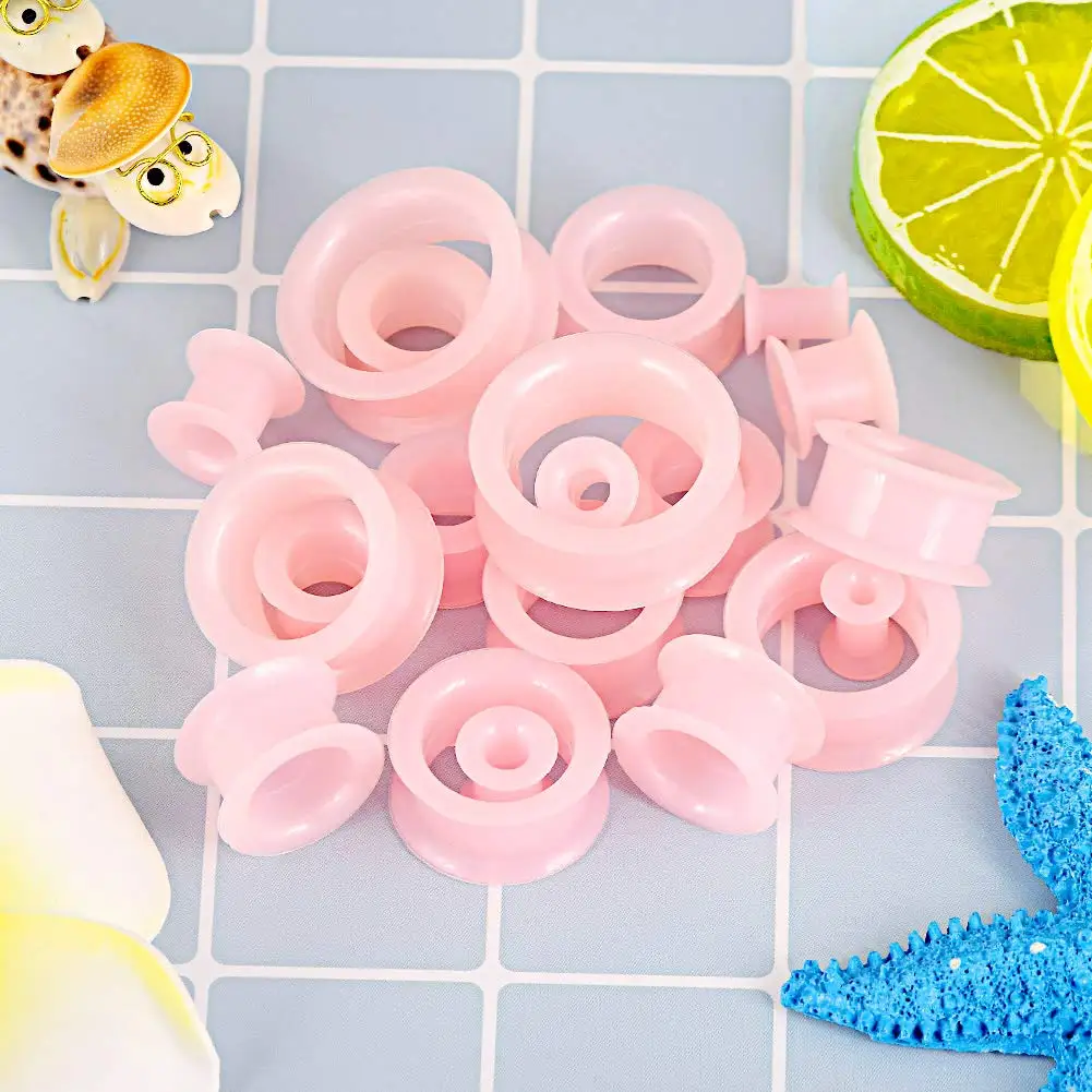 20pcs/Lot 6-25MM Flexible Silicone Ear Plugs and Tunnels Ear Piercings Earlets Stretchers Expander Ear Dilations Body Jewelry