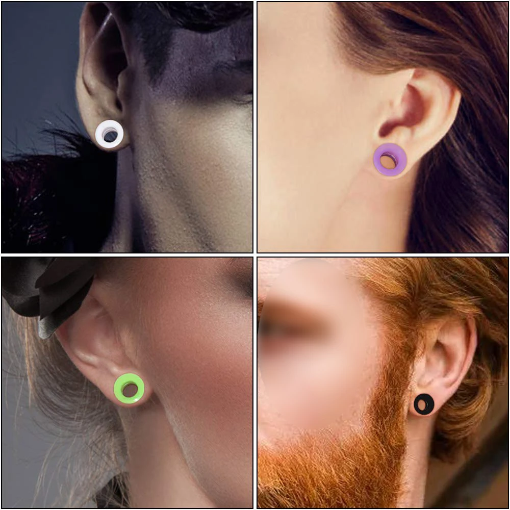 20pcs/Lot 6-25MM Flexible Silicone Ear Plugs and Tunnels Ear Piercings Earlets Stretchers Expander Ear Dilations Body Jewelry