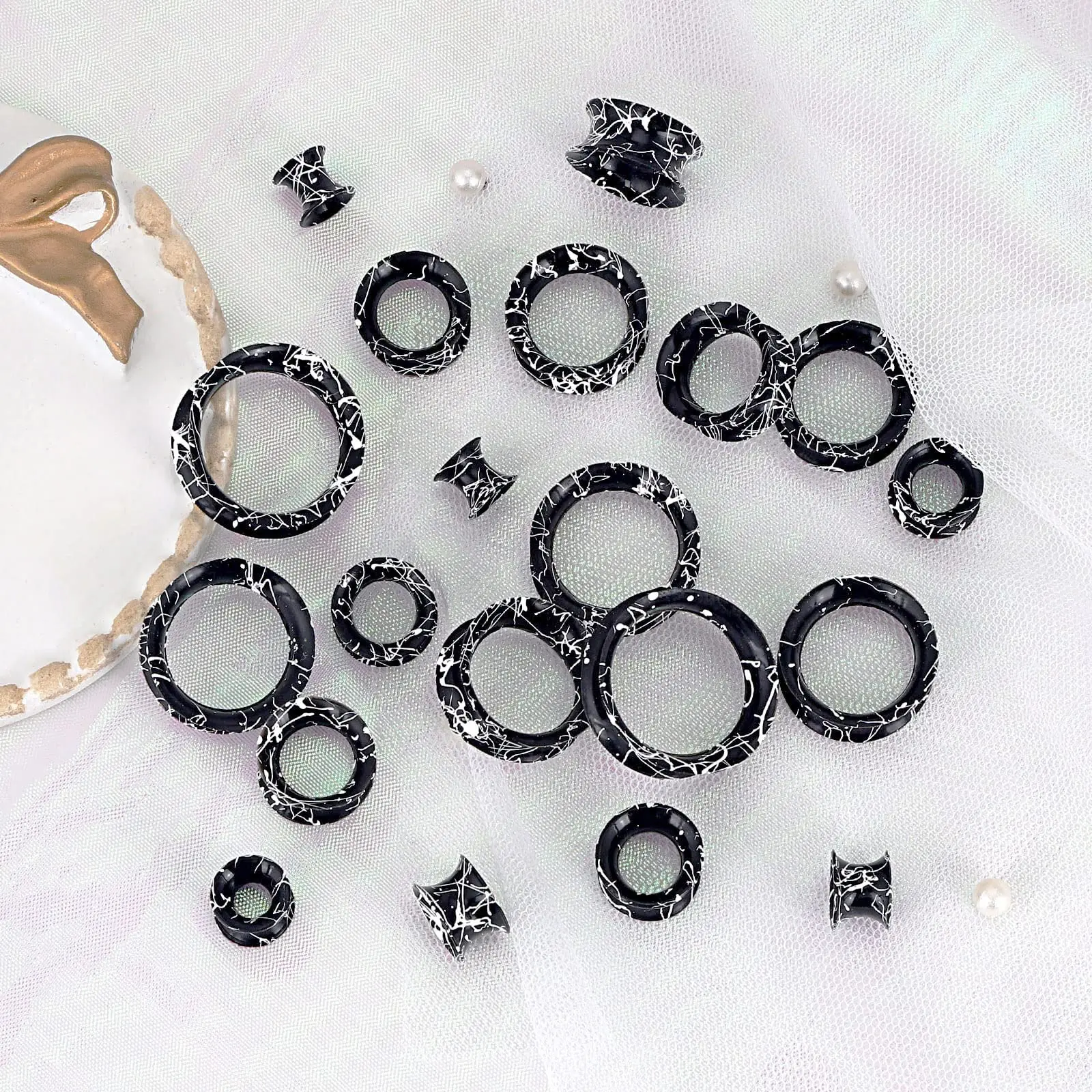 20pcs/Lot 6-25MM Flexible Silicone Ear Plugs and Tunnels Ear Piercings Earlets Stretchers Expander Ear Dilations Body Jewelry