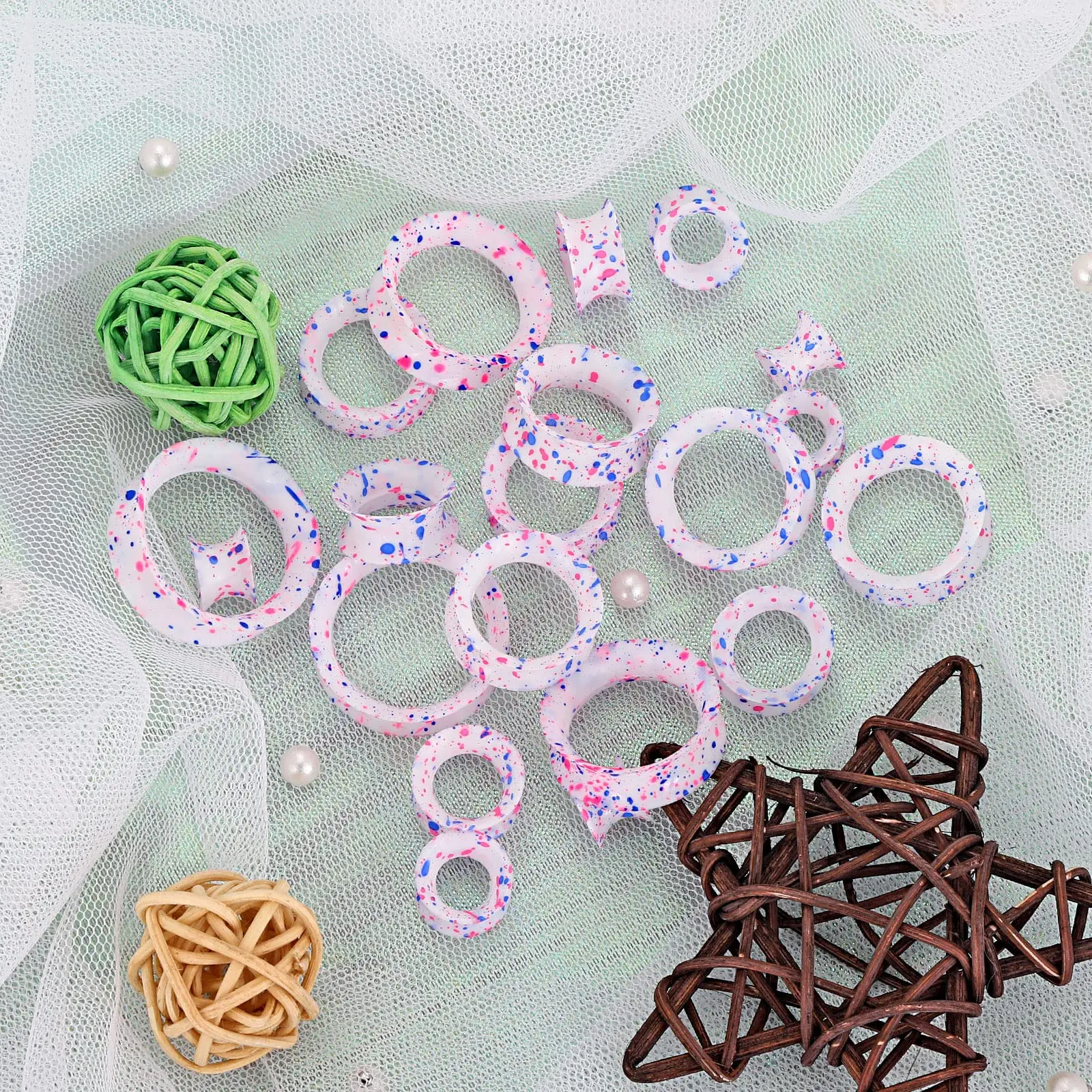 20pcs/Lot 6-25MM Flexible Silicone Ear Plugs and Tunnels Ear Piercings Earlets Stretchers Expander Ear Dilations Body Jewelry