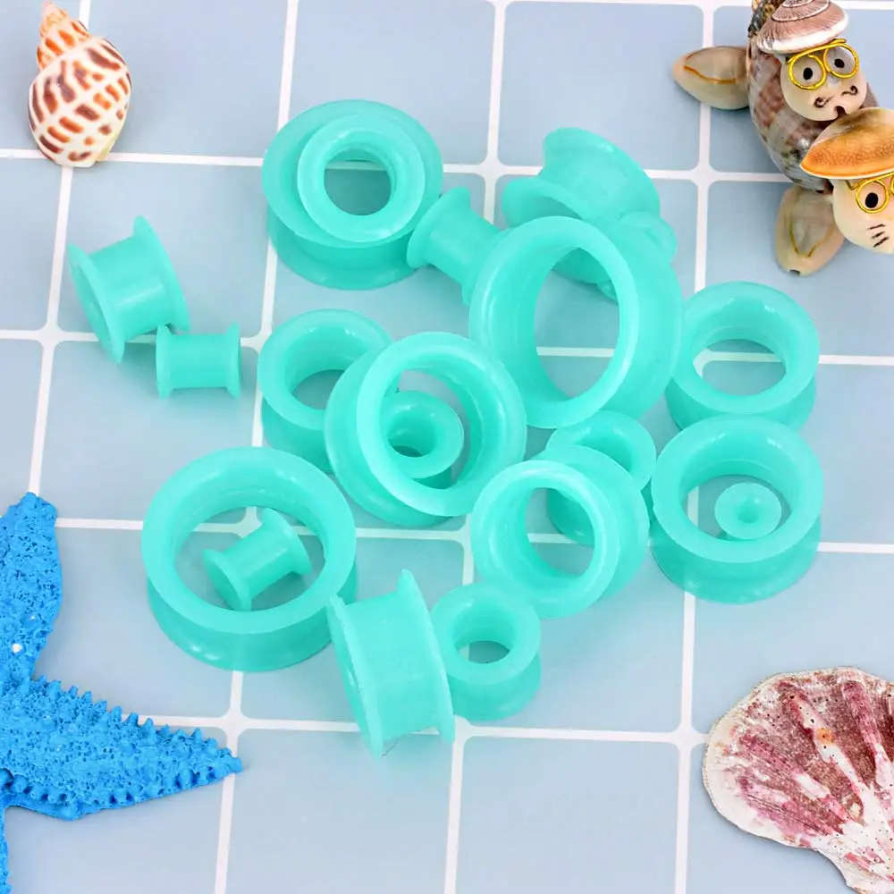 20pcs/Lot 6-25MM Flexible Silicone Ear Plugs and Tunnels Ear Piercings Earlets Stretchers Expander Ear Dilations Body Jewelry