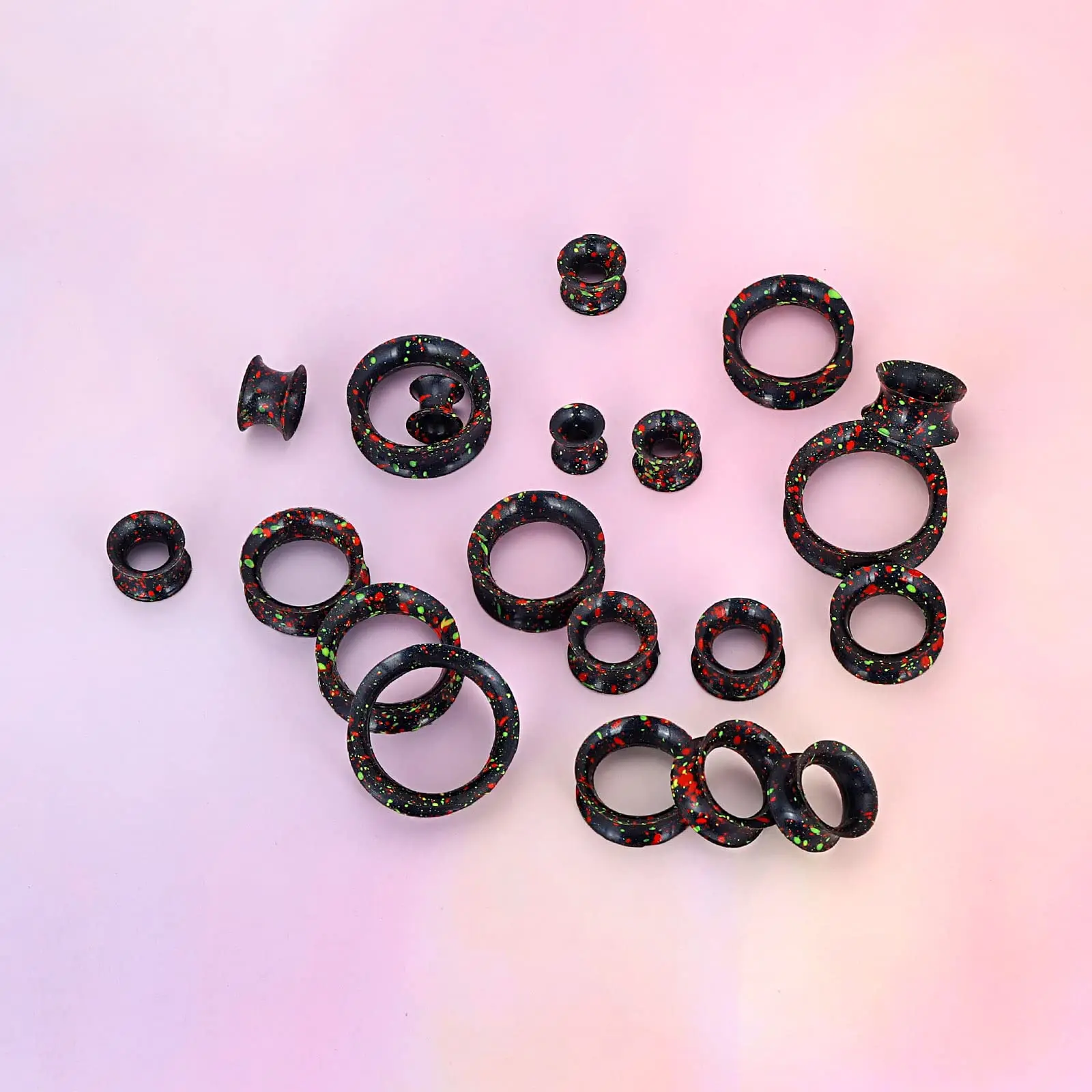 20pcs/Lot 6-25MM Flexible Silicone Ear Plugs and Tunnels Ear Piercings Earlets Stretchers Expander Ear Dilations Body Jewelry