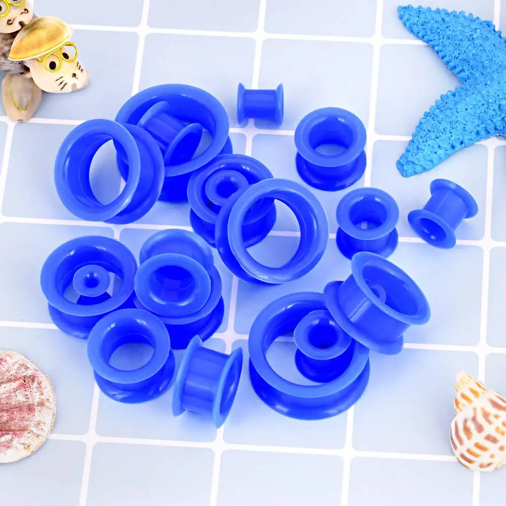 20pcs/Lot 6-25MM Flexible Silicone Ear Plugs and Tunnels Ear Piercings Earlets Stretchers Expander Ear Dilations Body Jewelry