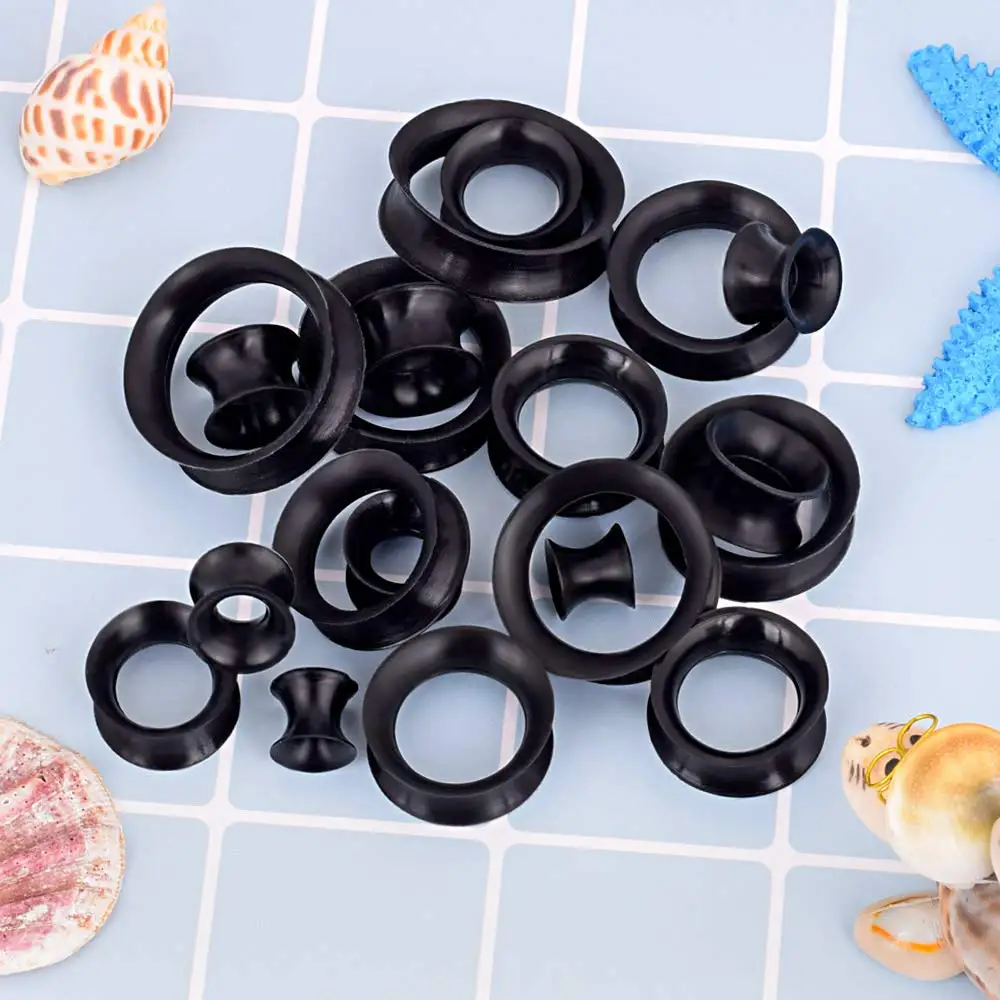 20pcs/Lot 6-25MM Flexible Silicone Ear Plugs and Tunnels Ear Piercings Earlets Stretchers Expander Ear Dilations Body Jewelry