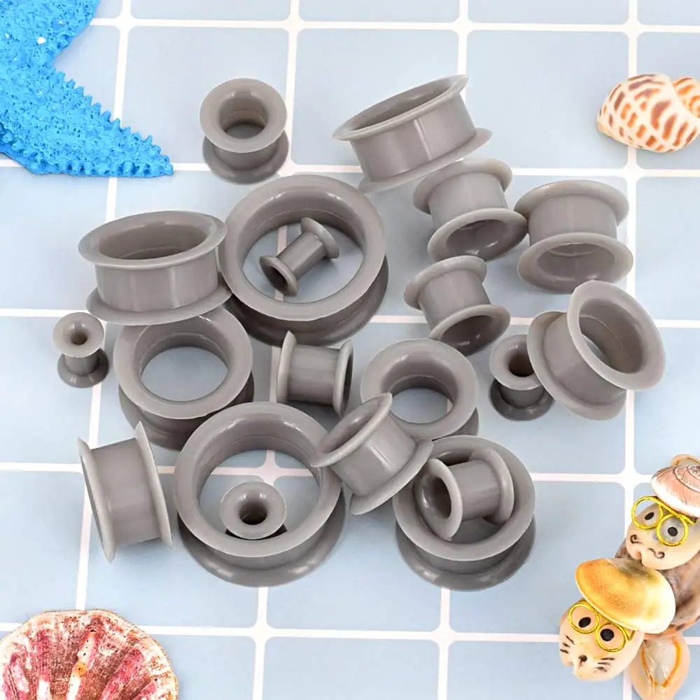20pcs/Lot 6-25MM Flexible Silicone Ear Plugs and Tunnels Ear Piercings Earlets Stretchers Expander Ear Dilations Body Jewelry