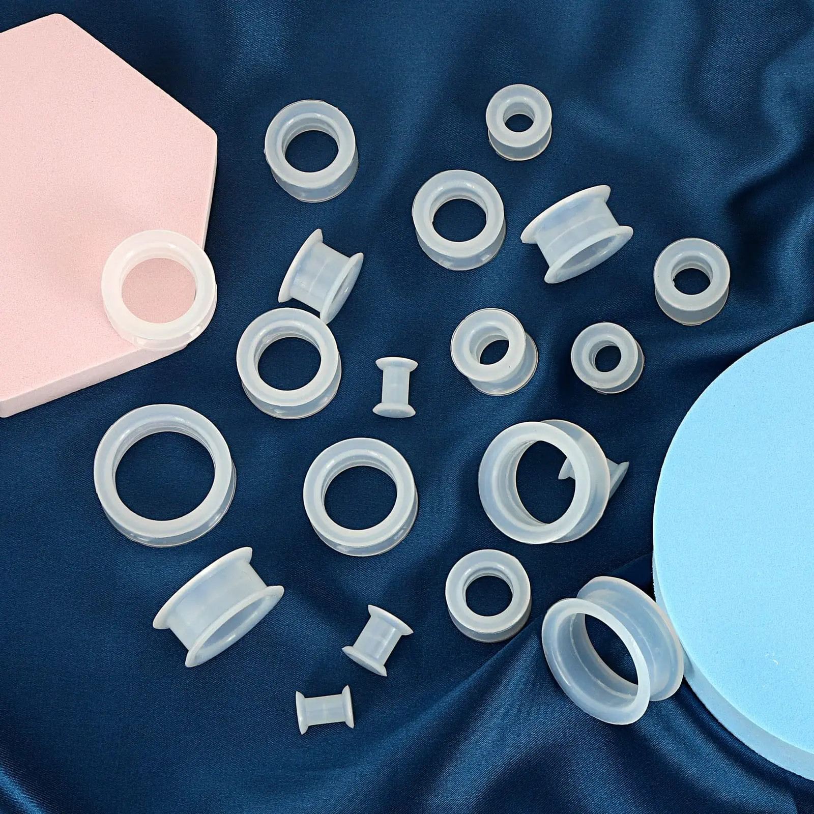 20pcs/Lot 6-25MM Flexible Silicone Ear Plugs and Tunnels Ear Piercings Earlets Stretchers Expander Ear Dilations Body Jewelry