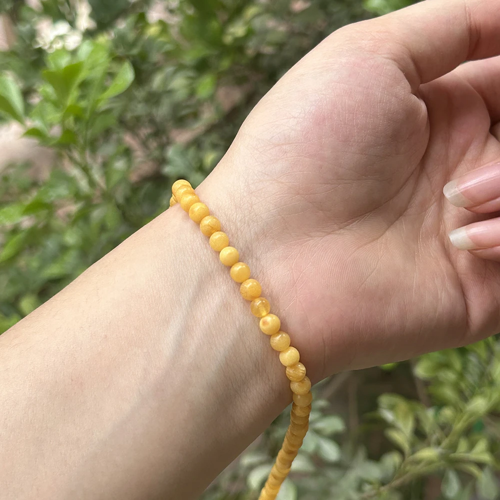 Natrural Genuine Baltic Flower Amber Faceted / Round Beads 4-7mm,Diy Bead Plant Natural Stone Men Women Jewelry Wholesale