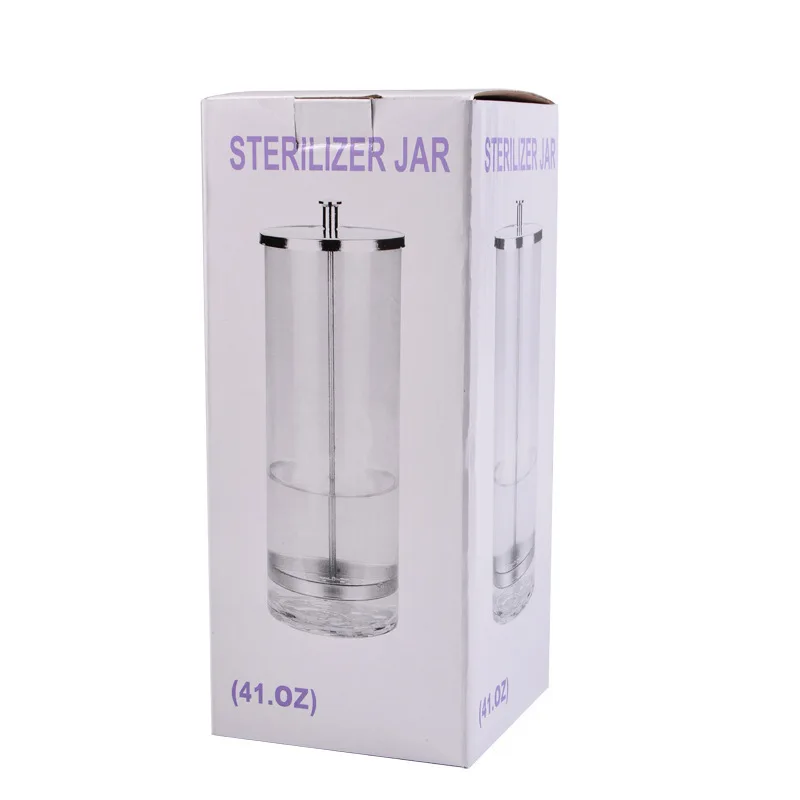 Barber Disinfectant Jar Comb Sterilization Tank Glass Disinfecting Canister Nail Tool Hairdresser Supplie Salon Sterilize Bottle