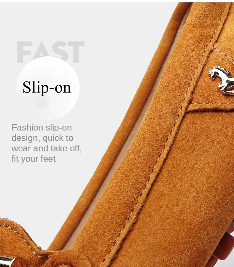 YRZL Size 48 Loafers Men Luxury Brand Moccasins Shoes Men Suede Leather Loafers Shoes Slip on Non-slip Driving Loafers for Men