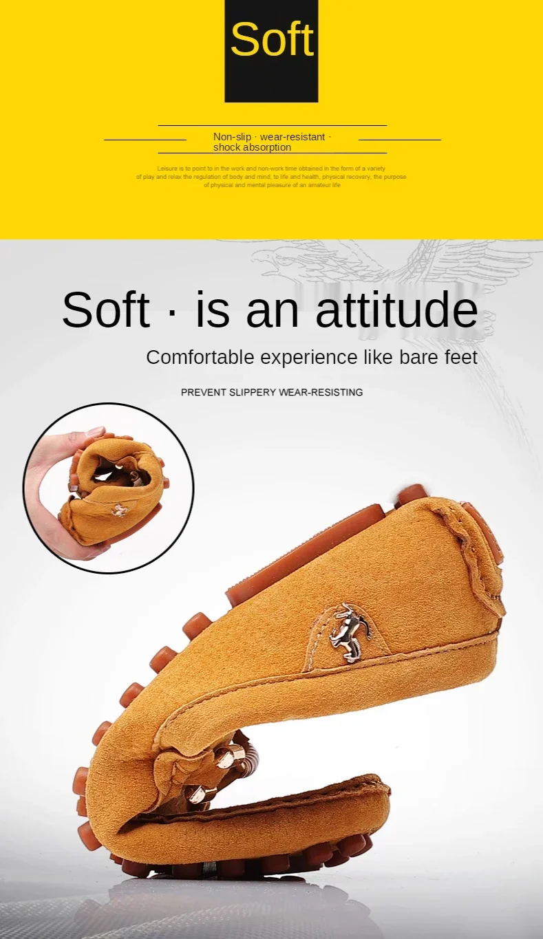YRZL Size 48 Loafers Men Luxury Brand Moccasins Shoes Men Suede Leather Loafers Shoes Slip on Non-slip Driving Loafers for Men