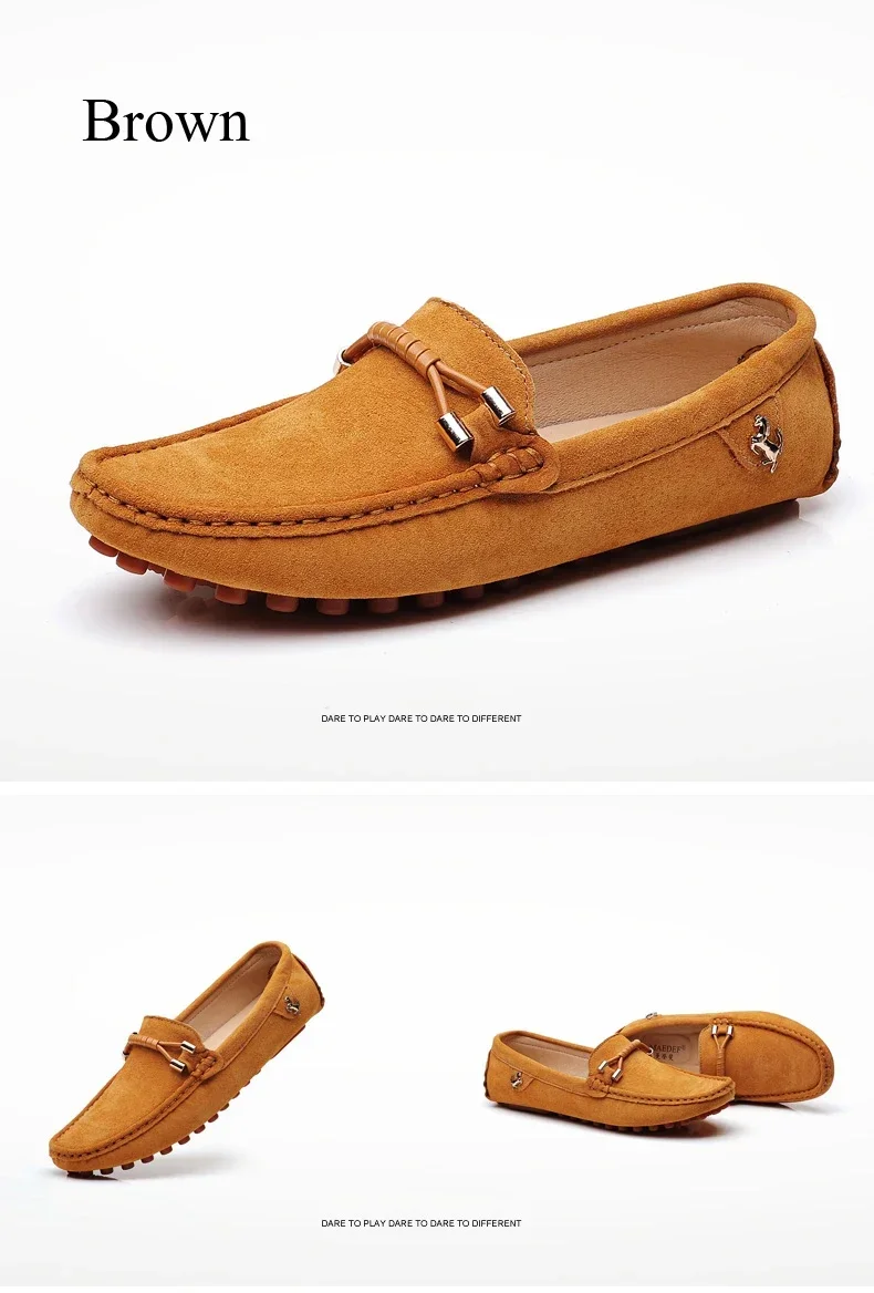 YRZL Size 48 Loafers Men Luxury Brand Moccasins Shoes Men Suede Leather Loafers Shoes Slip on Non-slip Driving Loafers for Men