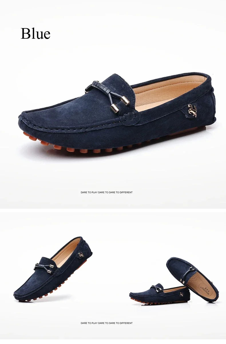 YRZL Size 48 Loafers Men Luxury Brand Moccasins Shoes Men Suede Leather Loafers Shoes Slip on Non-slip Driving Loafers for Men