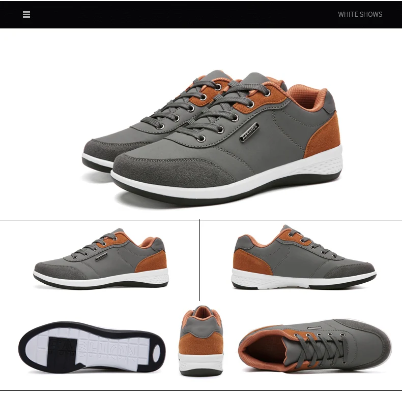 Men Shoes Sneakers PU Leather Trend Casual Shoes Fashion Breathable Leisure Male Sneakers Non-Slip Footwear Men Vulcanized Shoes