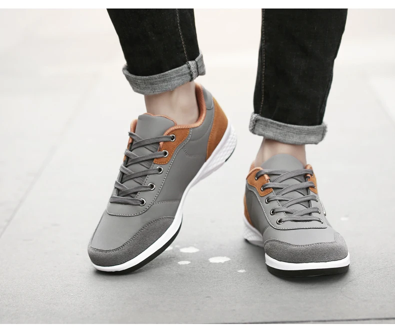 Men Shoes Sneakers PU Leather Trend Casual Shoes Fashion Breathable Leisure Male Sneakers Non-Slip Footwear Men Vulcanized Shoes