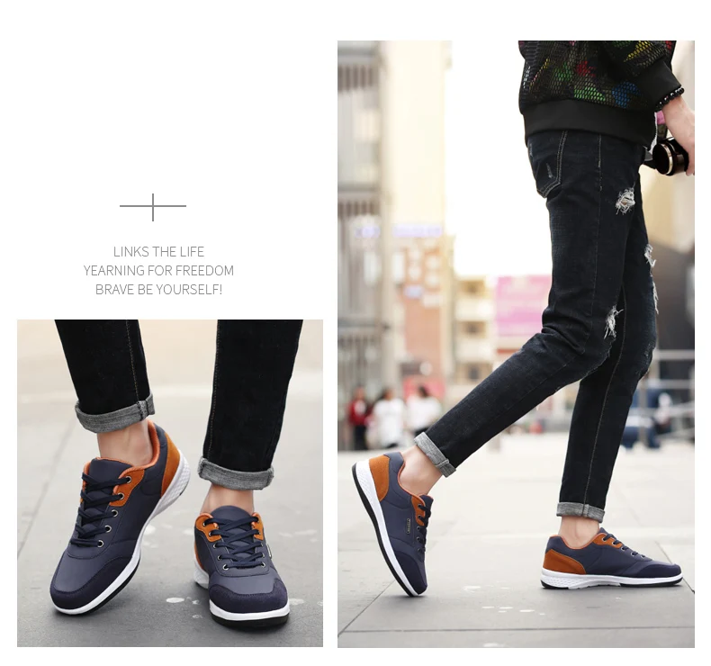 Men Shoes Sneakers PU Leather Trend Casual Shoes Fashion Breathable Leisure Male Sneakers Non-Slip Footwear Men Vulcanized Shoes
