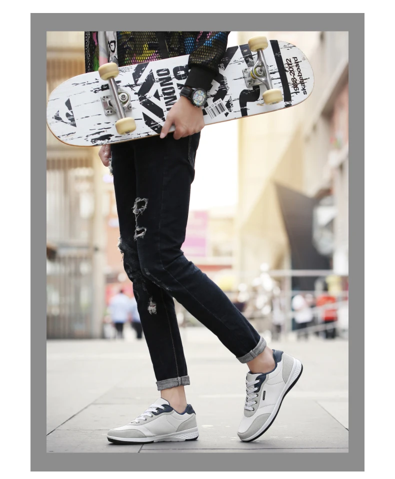 Men Shoes Sneakers PU Leather Trend Casual Shoes Fashion Breathable Leisure Male Sneakers Non-Slip Footwear Men Vulcanized Shoes