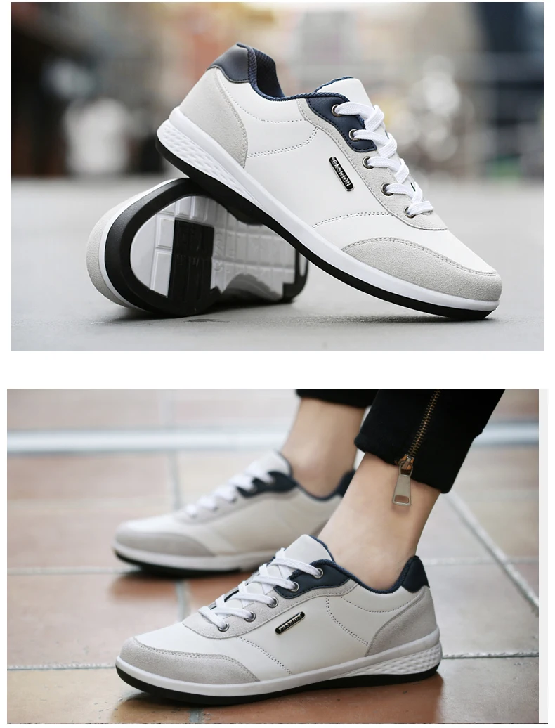 Men Shoes Sneakers PU Leather Trend Casual Shoes Fashion Breathable Leisure Male Sneakers Non-Slip Footwear Men Vulcanized Shoes